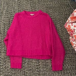 american eagle neon pink sweater